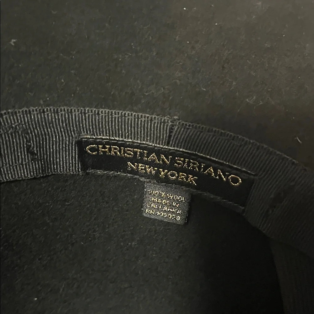 Christian Siriano Black Hat with Chain Detail